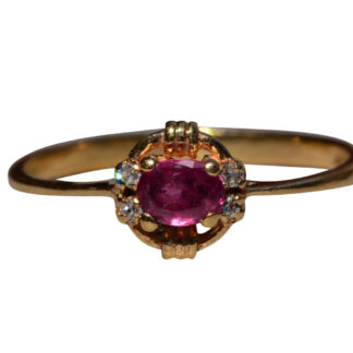 SOLD - The Kinwat:  Ladies 14K Ring set with Ruby and Diamonds