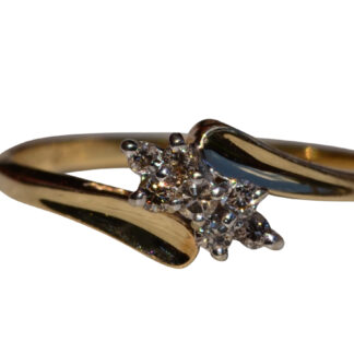 SOLD - The Bremer:  Ladies 14K Diamond Bypass Style Ring