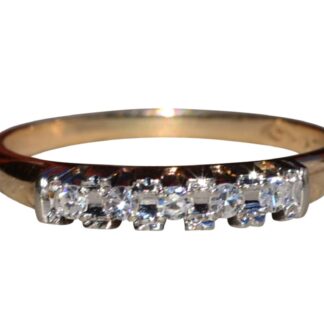 The Glenaro:  Two Tone Diamond Cut Stackable Band with Diamonds