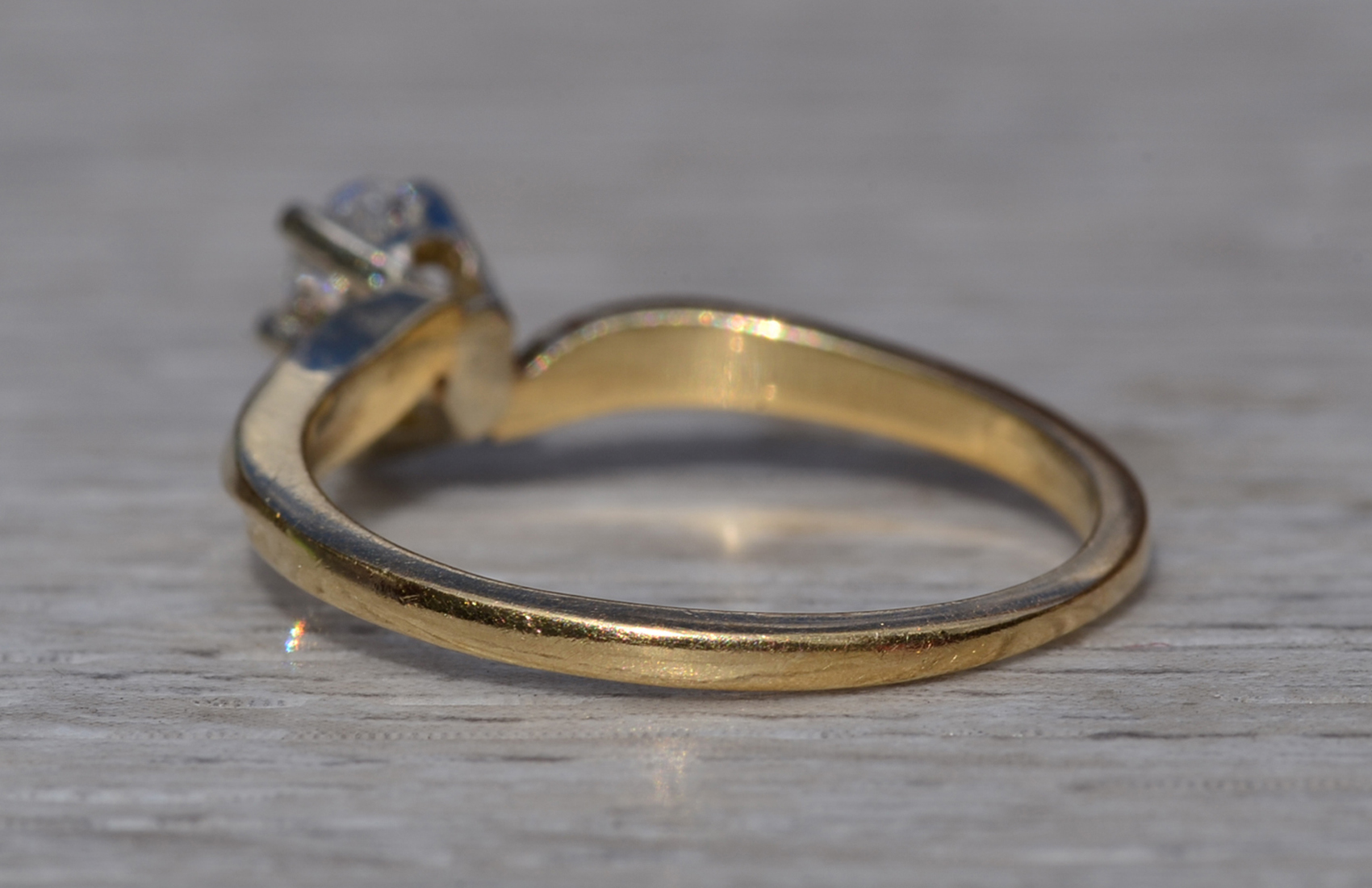 SOLD - The Belgrave: Pear Shaped Natural Diamond Engagement Ring in Bypass Style Setting - Image 4