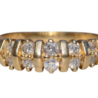 SOLD - The Macclesfield: Bar Set Natural Diamond Ring in Yellow Gold
