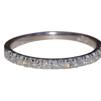 SOLD - The Kilsyth: French Set Moissanite Band in White Gold
