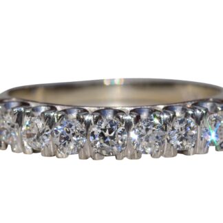 SOLD - The Kangaroo Ground: Antique White Gold Wedding Band with Diamonds