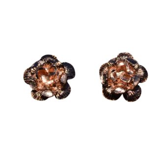 SOLD - The Rosebuds: Beverly Hills Gold Rose Gold Rose Earrings with Yellow Gold Posts