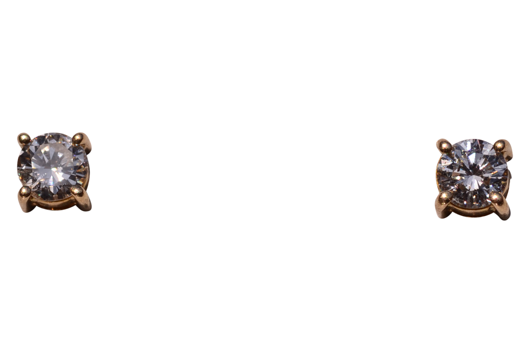 The 160th Street: Vintage Yellow Gold Natural Diamond Studs