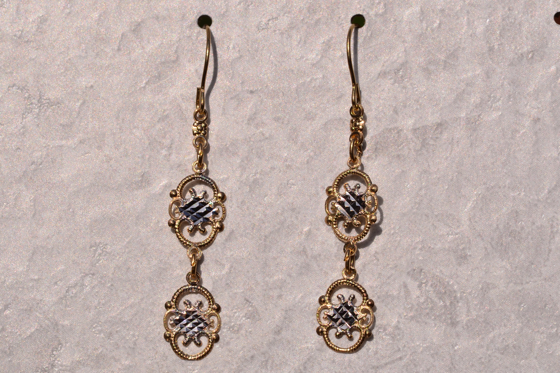 The 178th Street: Playful Two Tone Dangler Earrings - Image 2