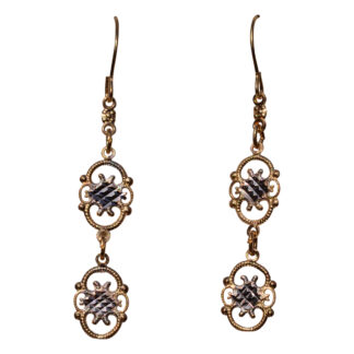 The 178th Street:  Playful Two Tone Dangler Earrings