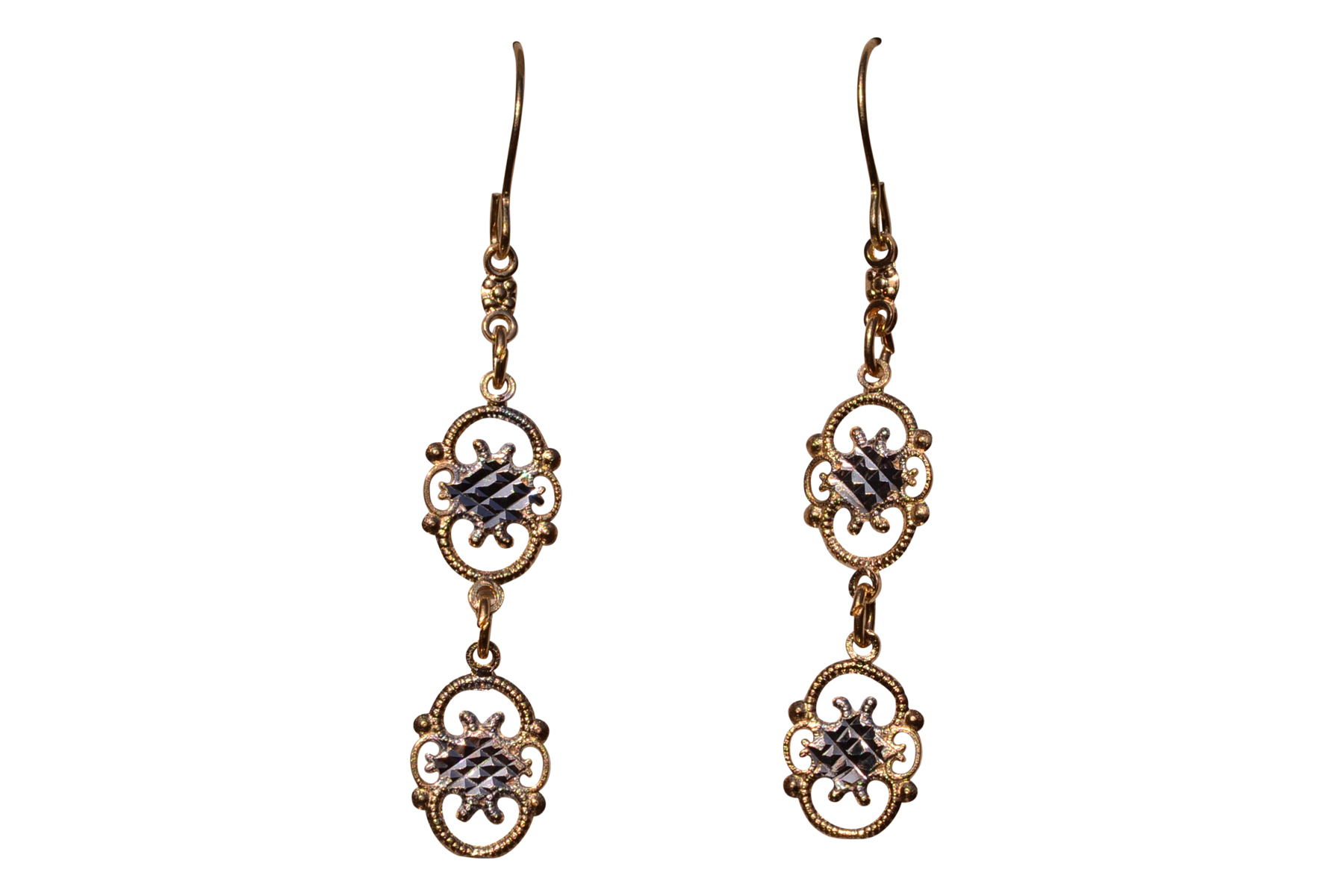 The 178th Street: Playful Two Tone Dangler Earrings