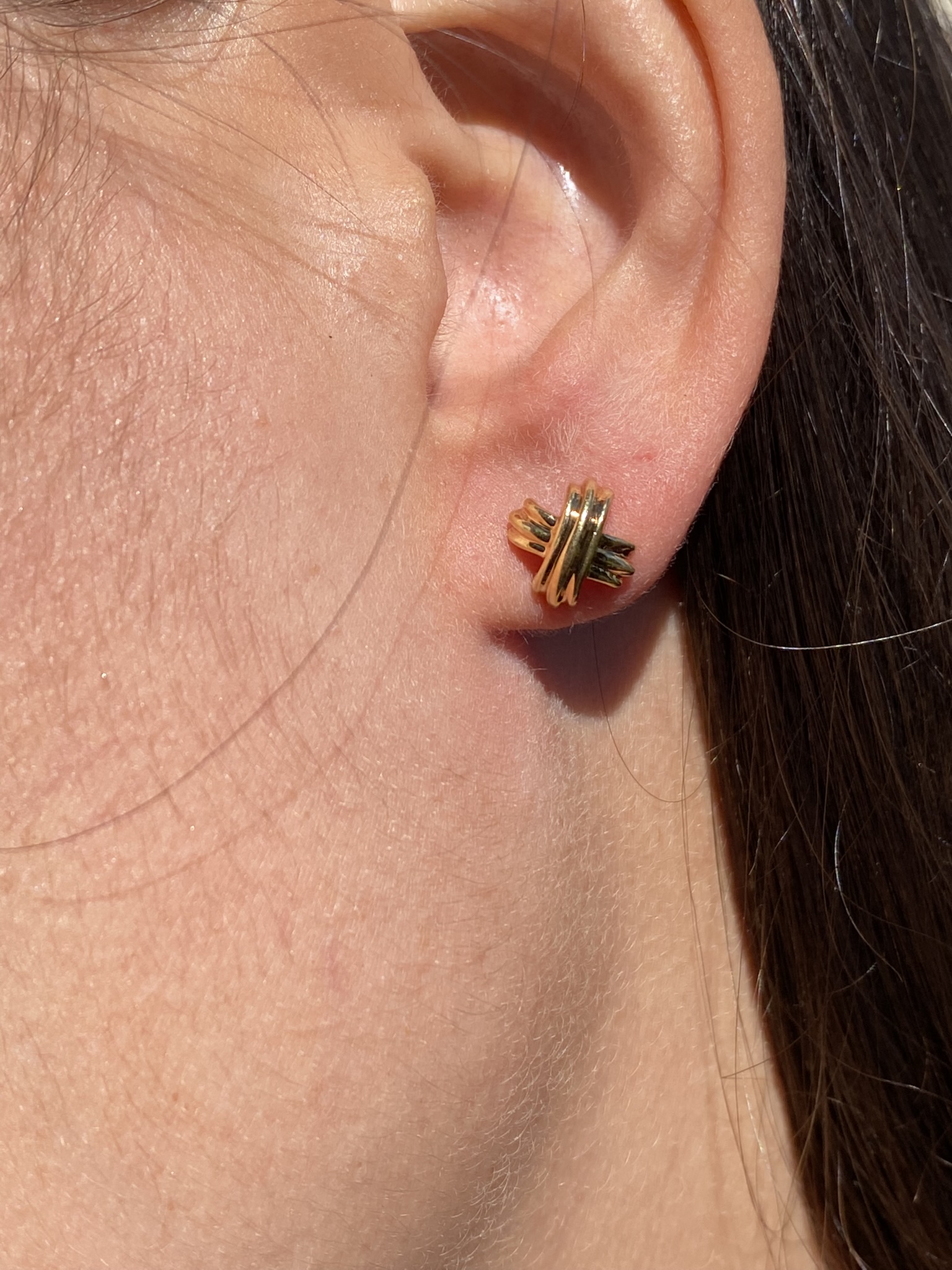 SOLD - The Criss Cross: Vintage Tiffany and Company Cross Earrings - Image 4
