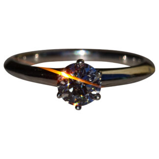 The Pierpont:  Signed Tiffany & Co. Solitaire 0.57 CT Diamond Engagement Ring