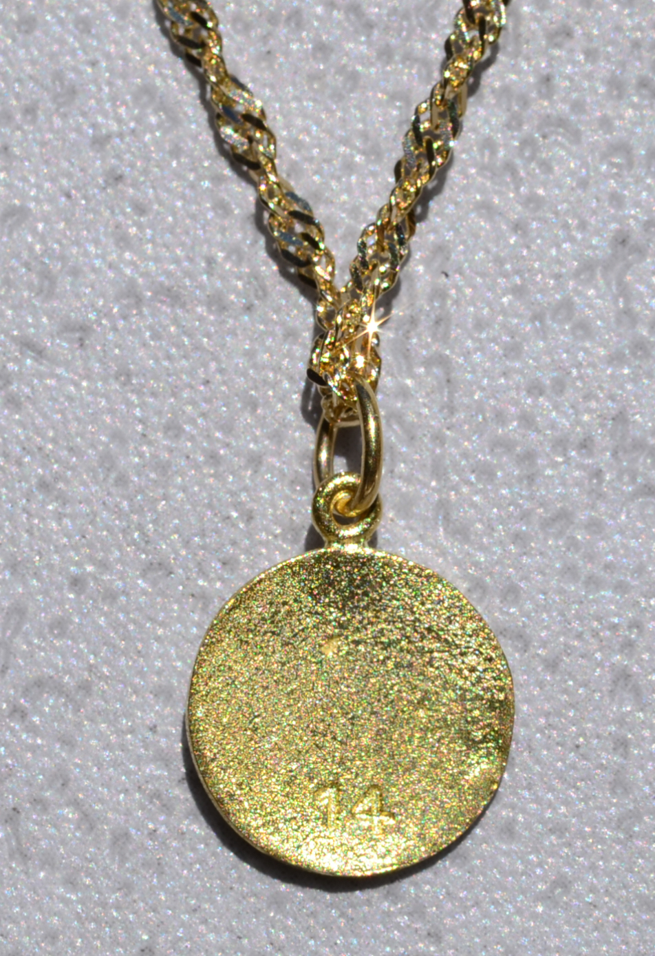 SOLD - The Turk: Ladies 14K Yellow Gold Turkish Flag Necklace - Image 3
