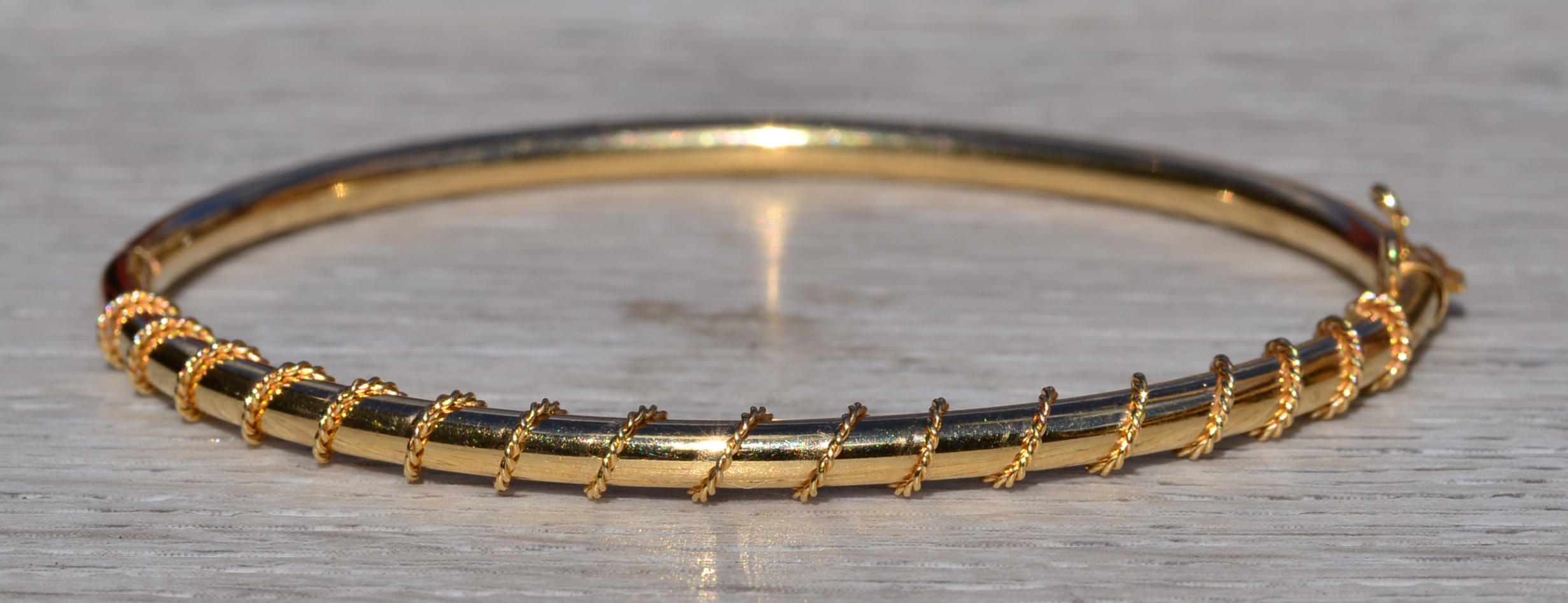 SOLD - The Delphia: Ladies 14K Yellow Gold Bangle Bracelet - Image 2