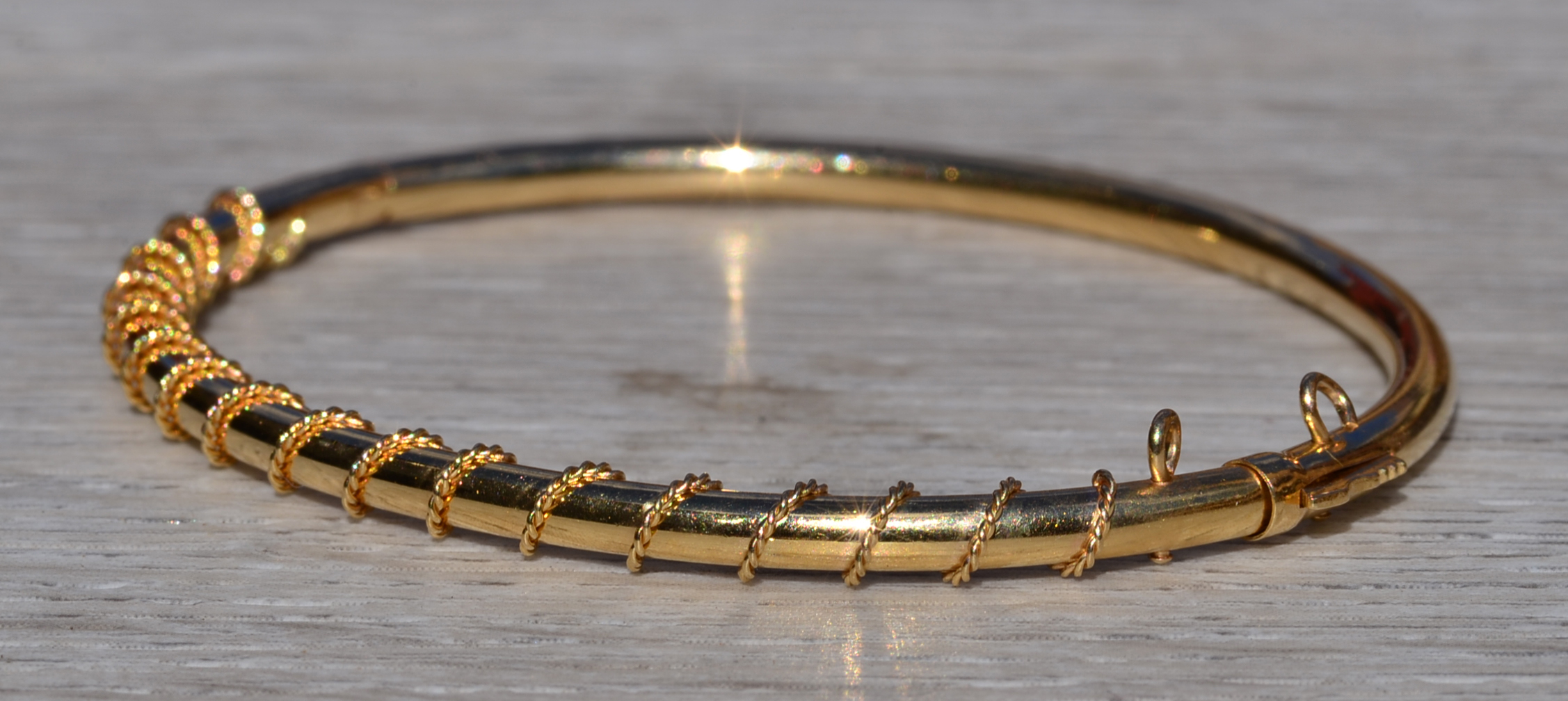 SOLD - The Delphia: Ladies 14K Yellow Gold Bangle Bracelet - Image 3