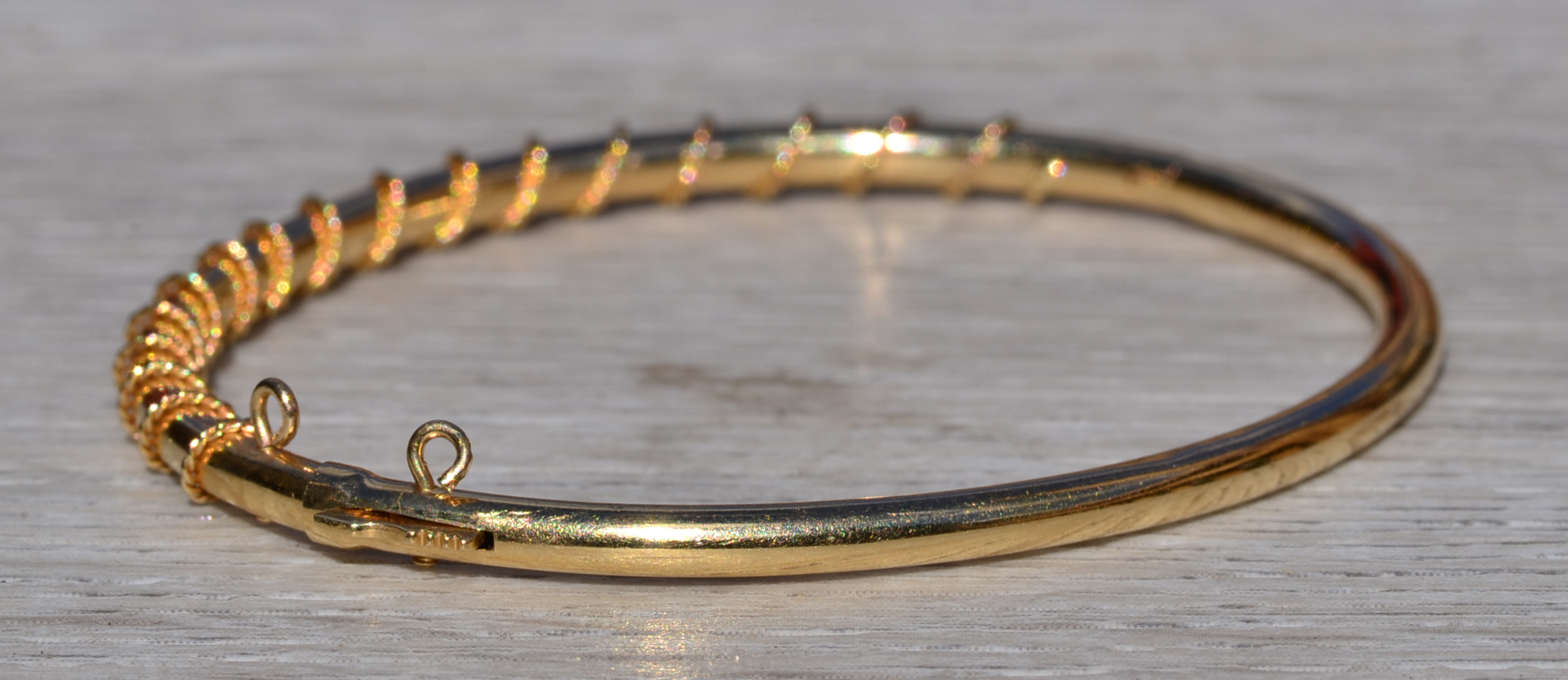 SOLD - The Delphia: Ladies 14K Yellow Gold Bangle Bracelet - Image 4