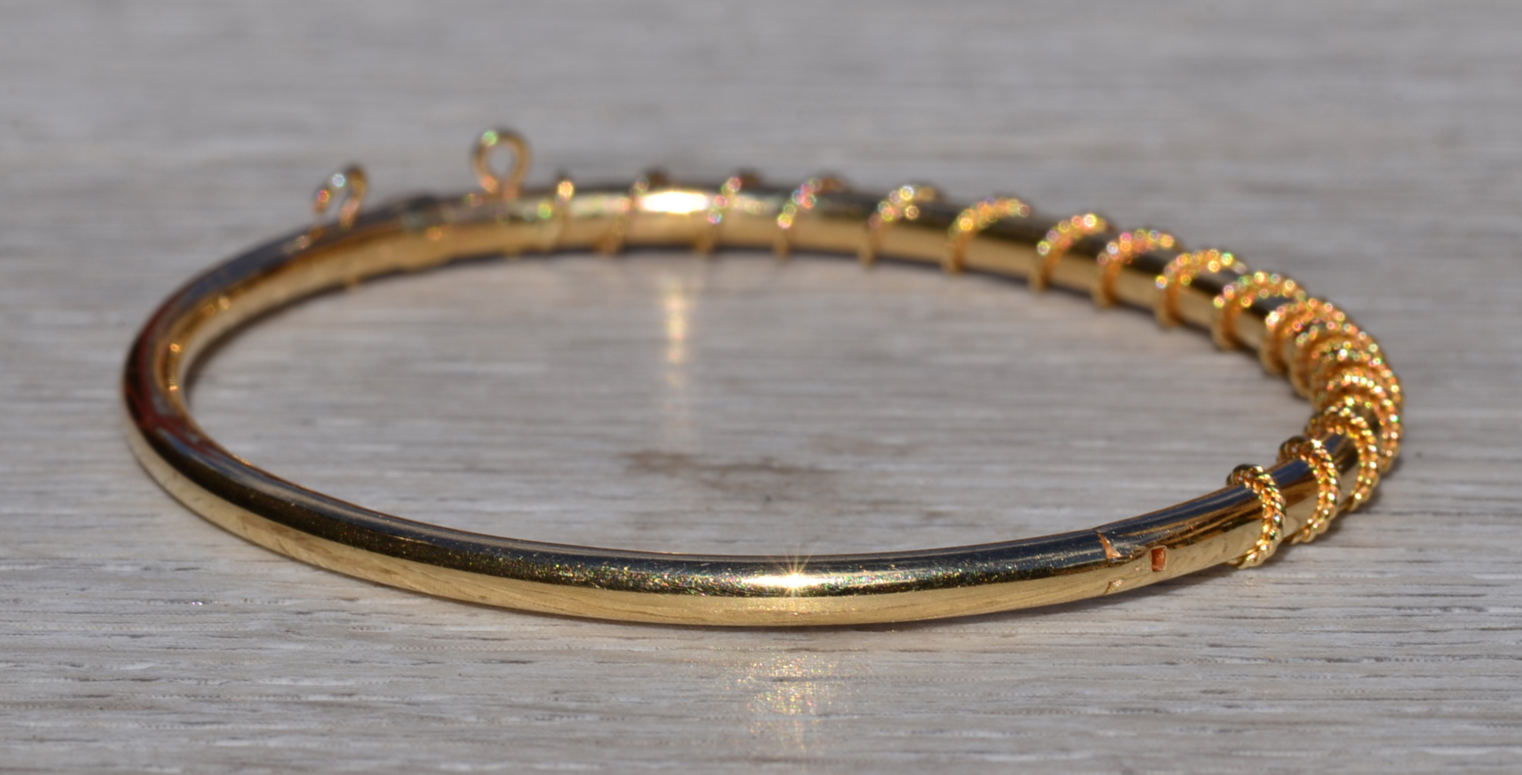 SOLD - The Delphia: Ladies 14K Yellow Gold Bangle Bracelet - Image 5