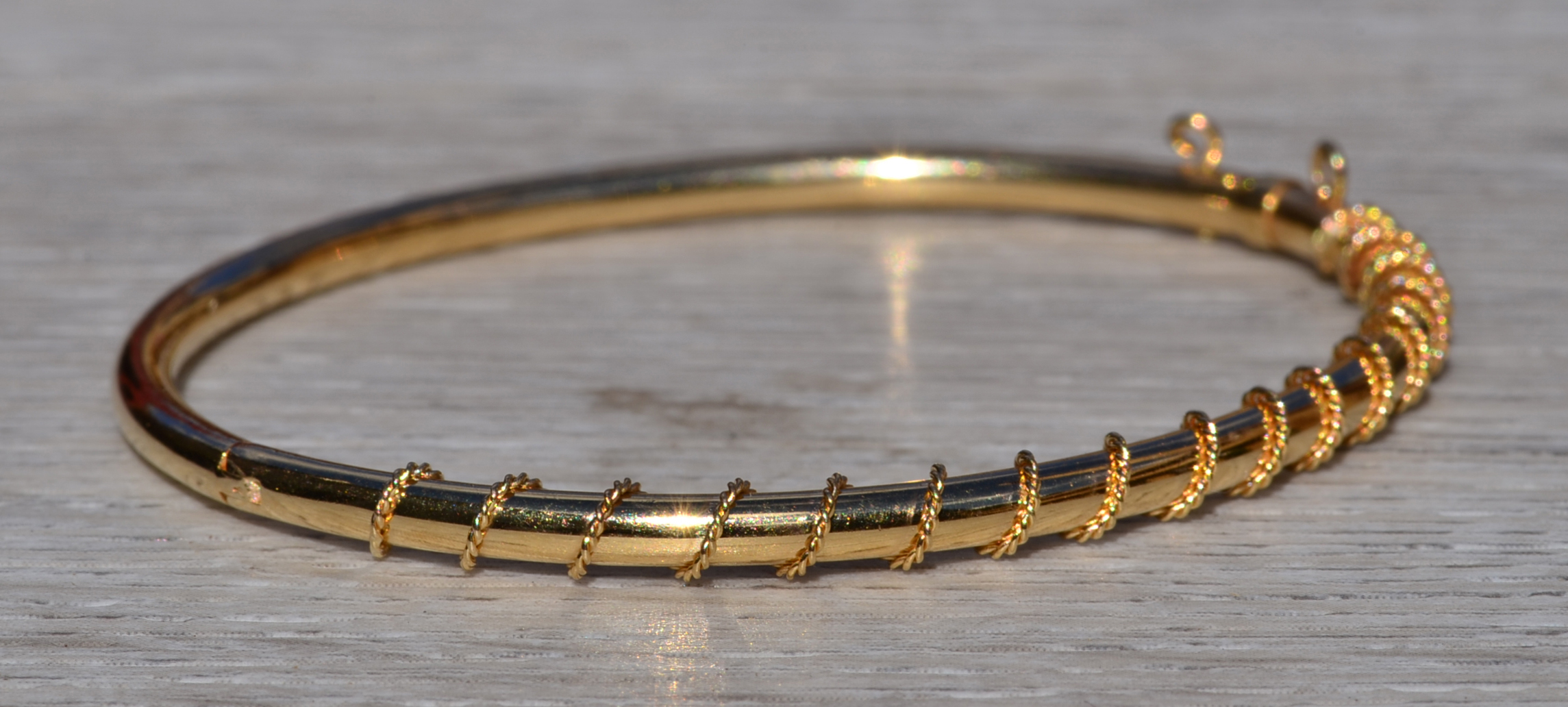 SOLD - The Delphia: Ladies 14K Yellow Gold Bangle Bracelet - Image 6