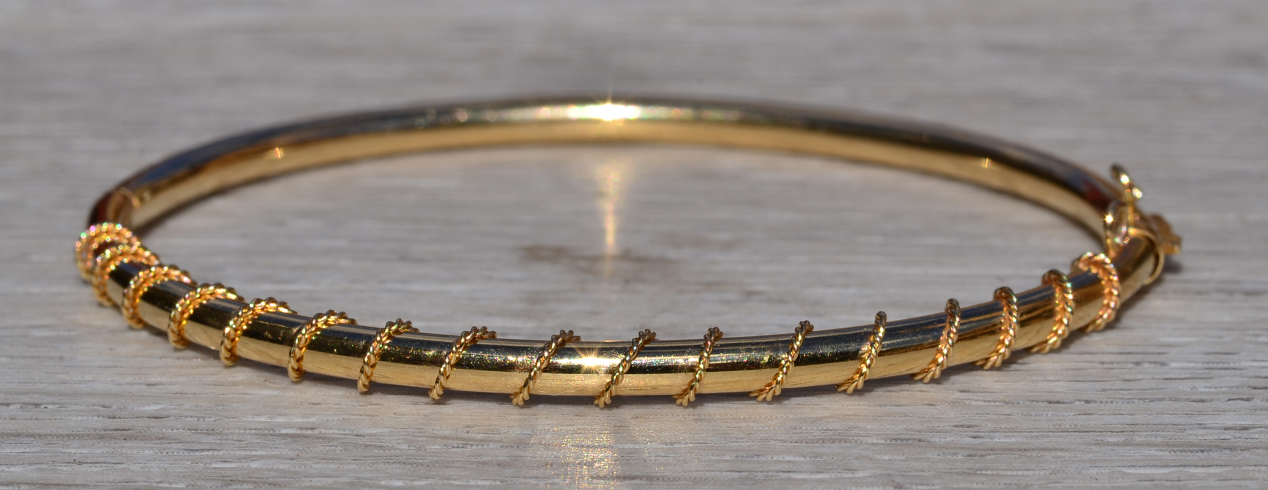 SOLD - The Delphia: Ladies 14K Yellow Gold Bangle Bracelet - Image 7