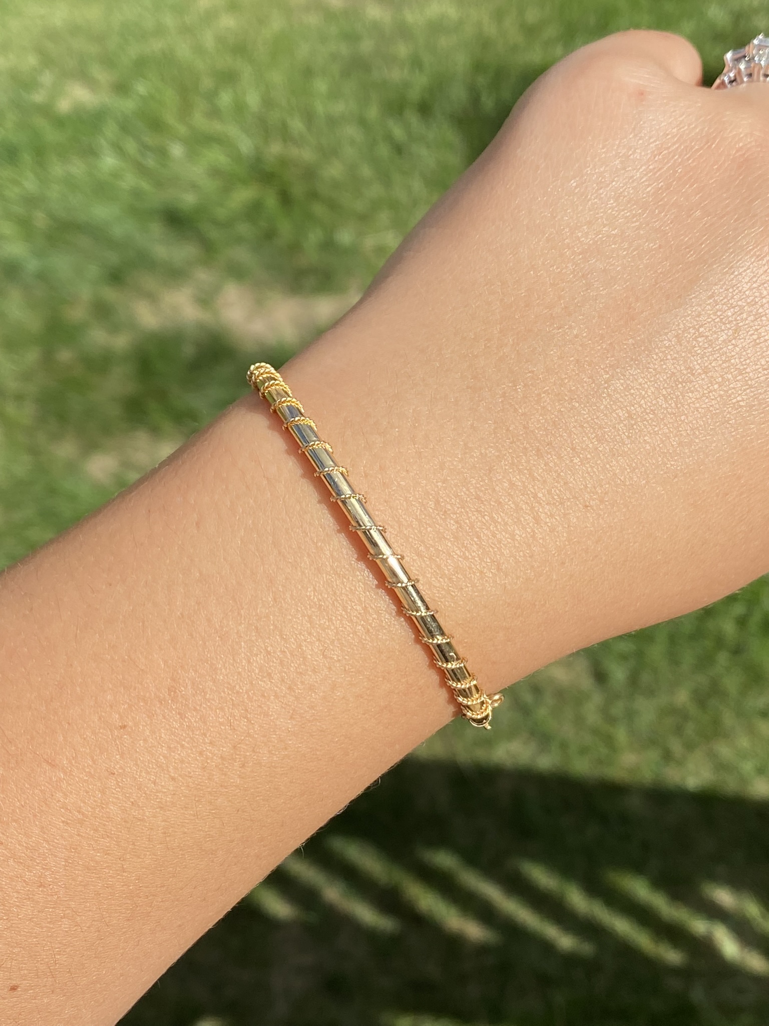 SOLD - The Delphia: Ladies 14K Yellow Gold Bangle Bracelet - Image 8