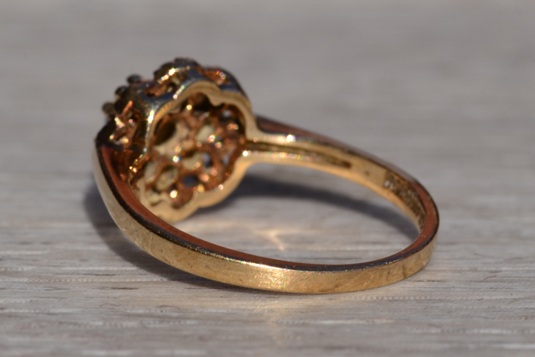 SOLD - The Keadon Park: Ladies Signed Romany Yellow Gold and Opal Cluster Ring - Image 4