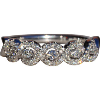 The Kindersley:  Ladies 14K White Gold Twisted Diamond Band