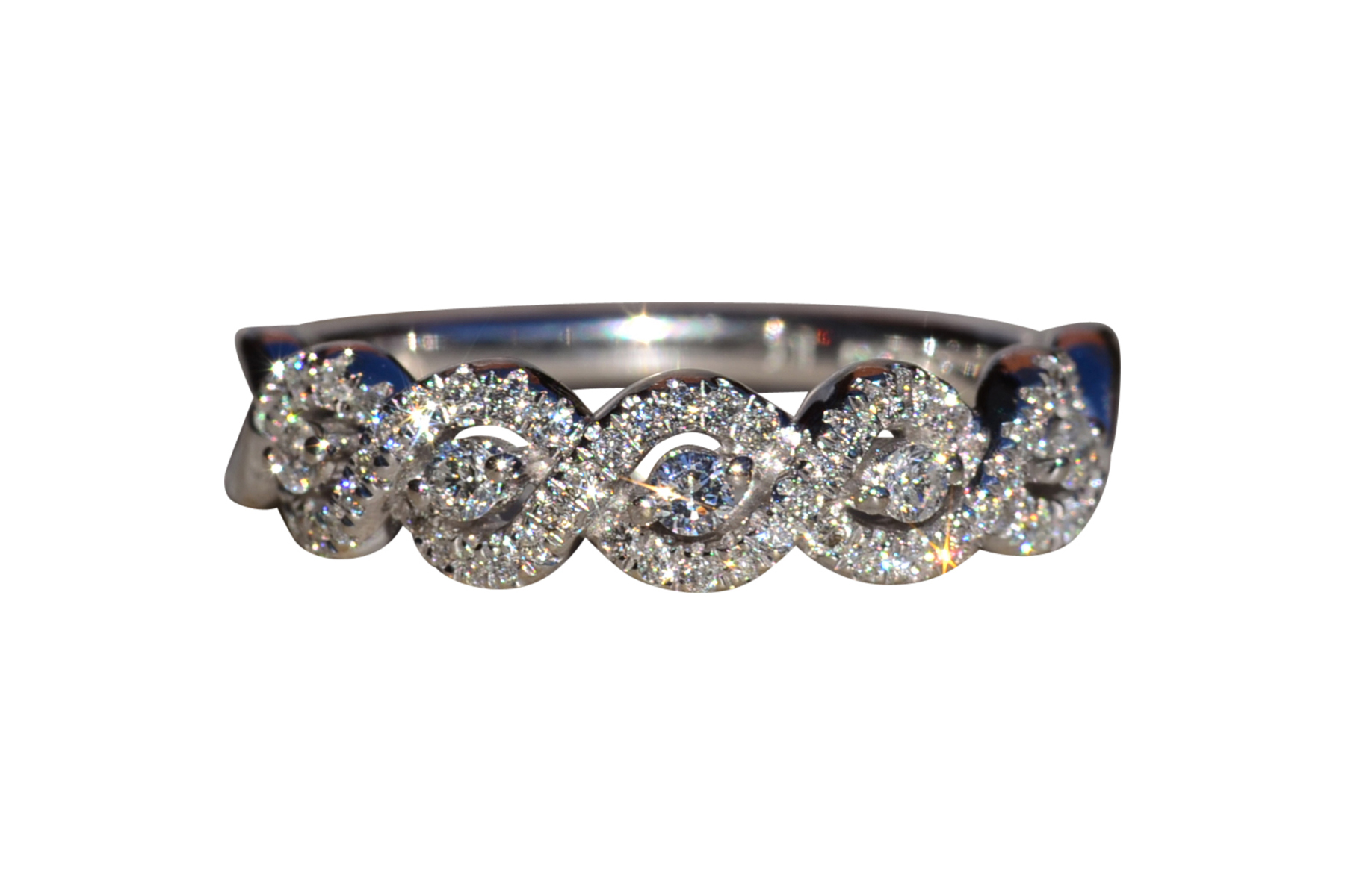 The Kindersley: Ladies 14K White Gold Twisted Diamond Band