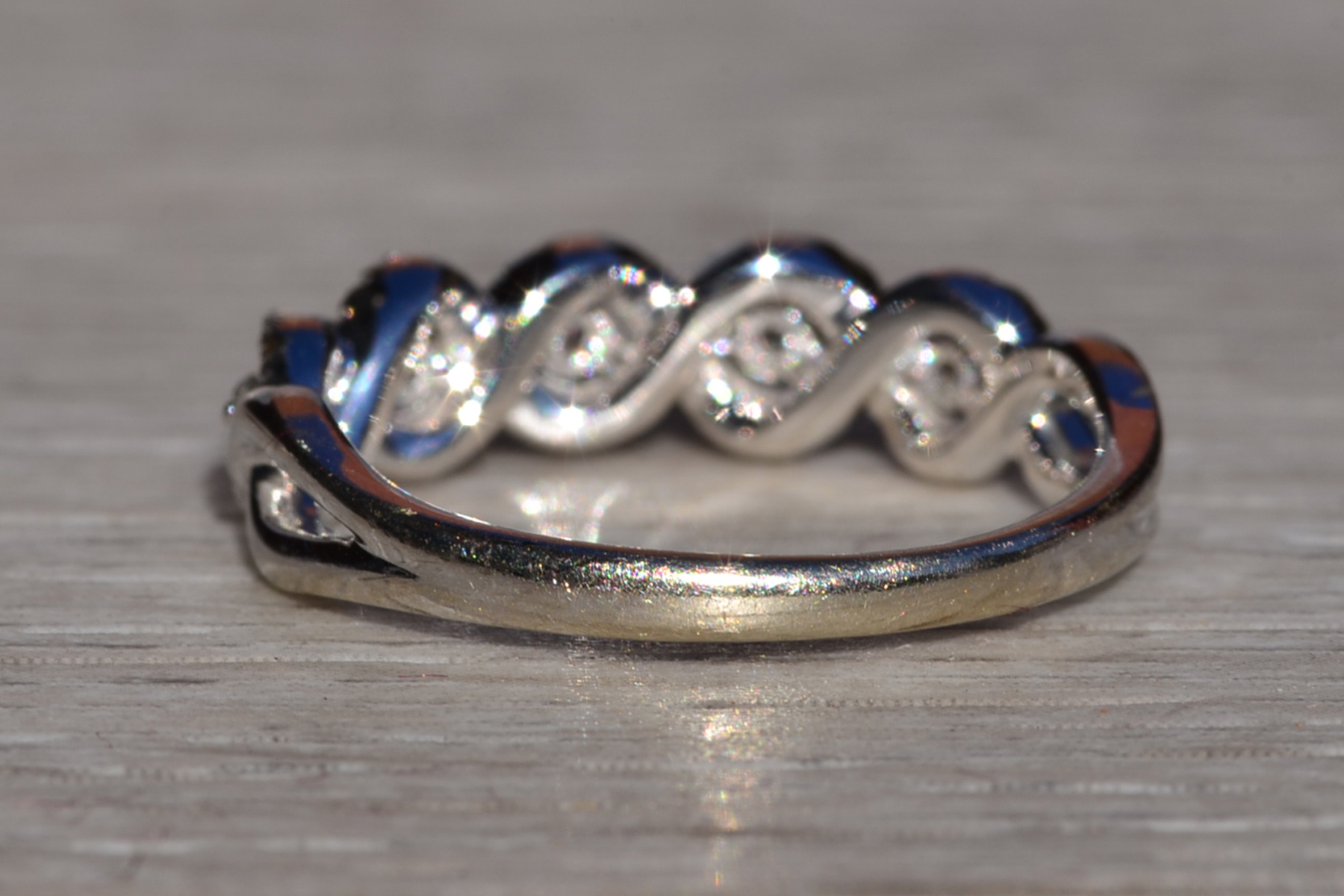 The Kindersley: Ladies 14K White Gold Twisted Diamond Band - Image 4