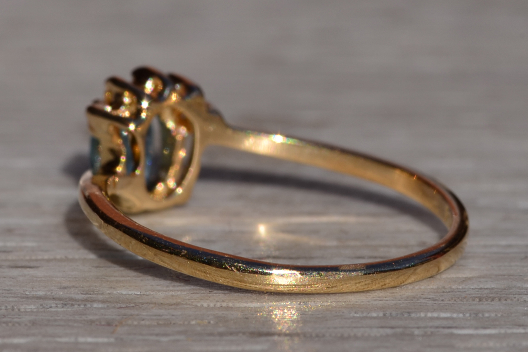 The Nashlyn: Ladies 14K Yellow Gold Ring set with Topaz and Diamond - Image 4