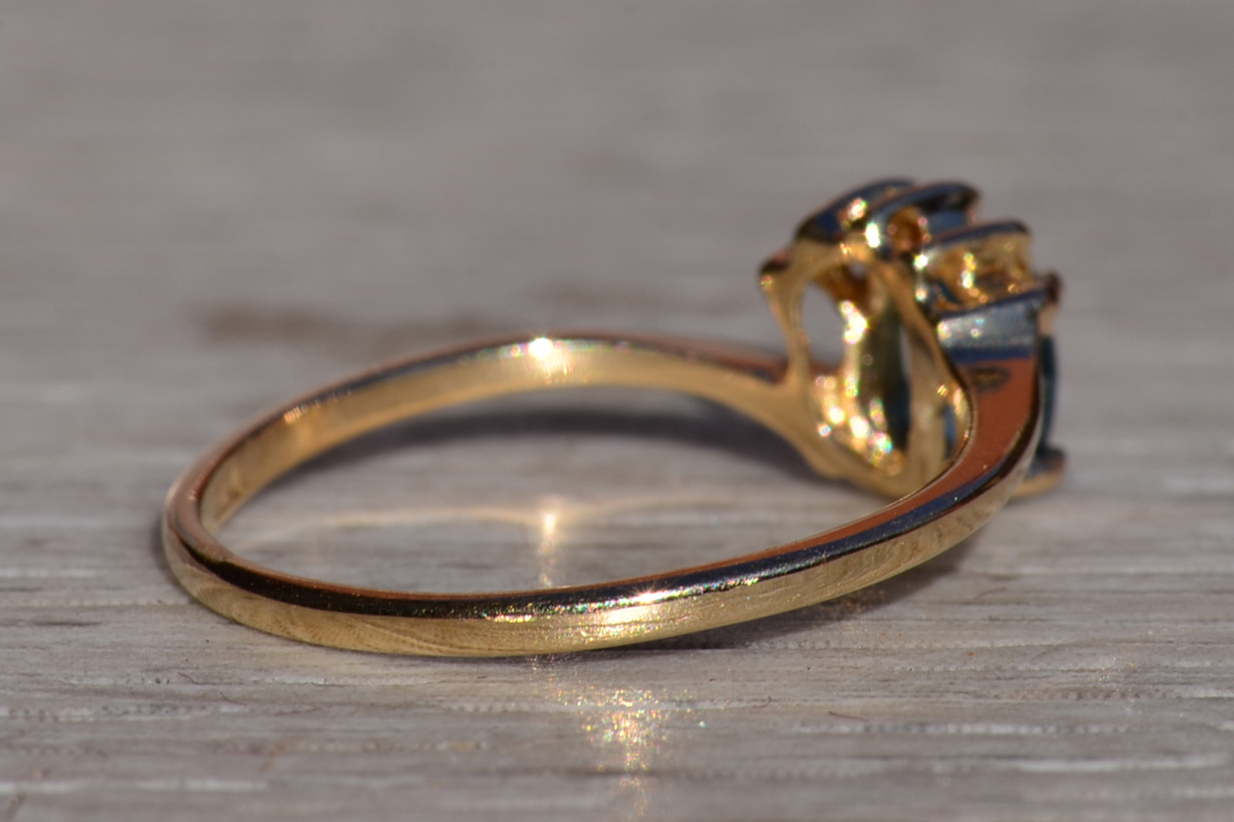 The Nashlyn: Ladies 14K Yellow Gold Ring set with Topaz and Diamond - Image 5