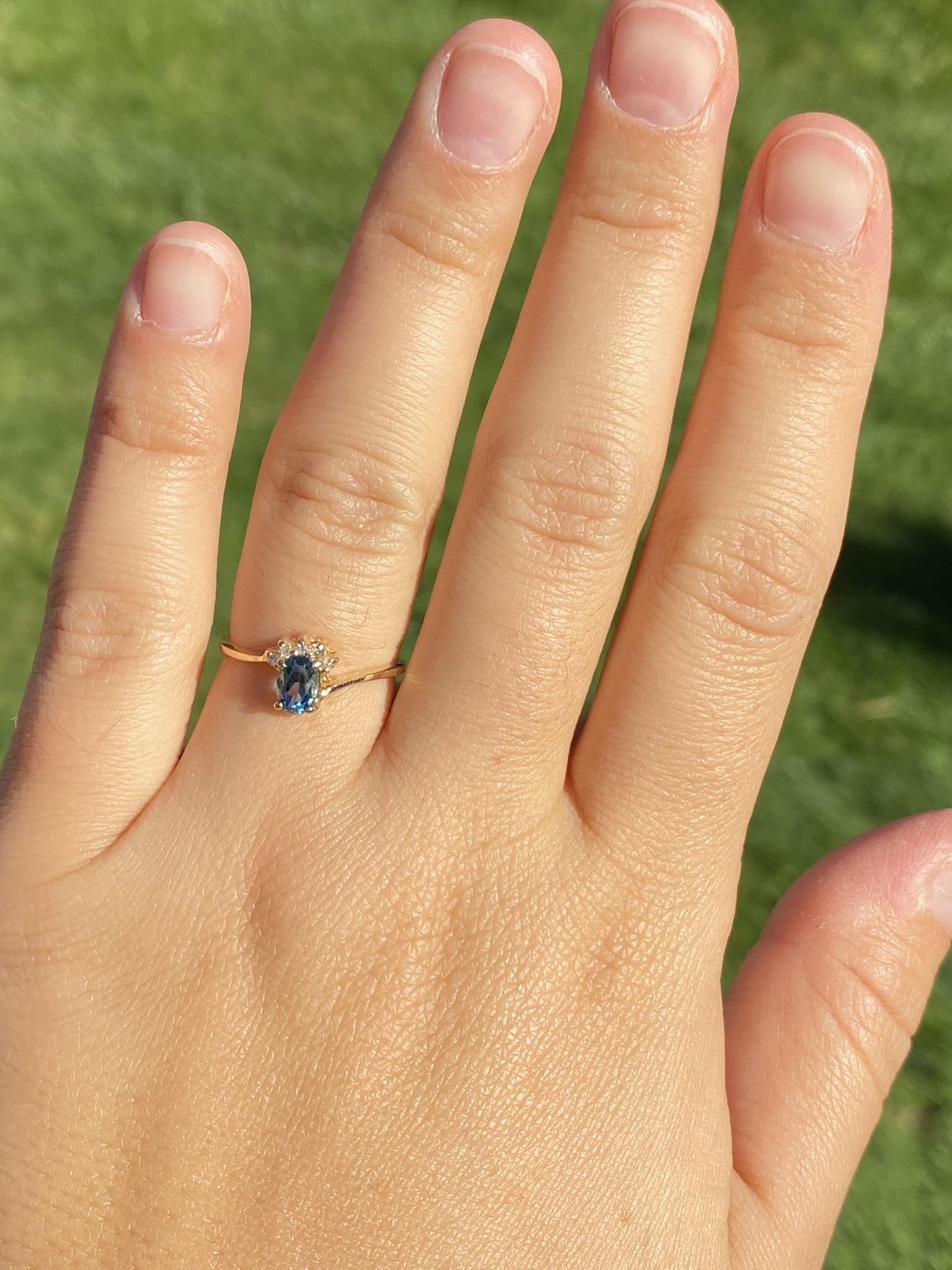 The Nashlyn: Ladies 14K Yellow Gold Ring set with Topaz and Diamond - Image 8
