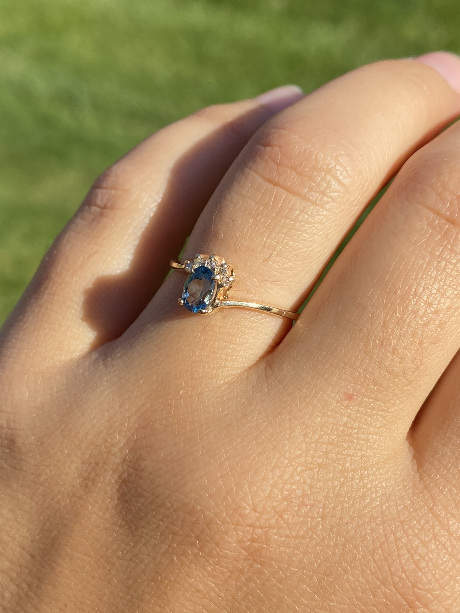 The Nashlyn: Ladies 14K Yellow Gold Ring set with Topaz and Diamond - Image 9
