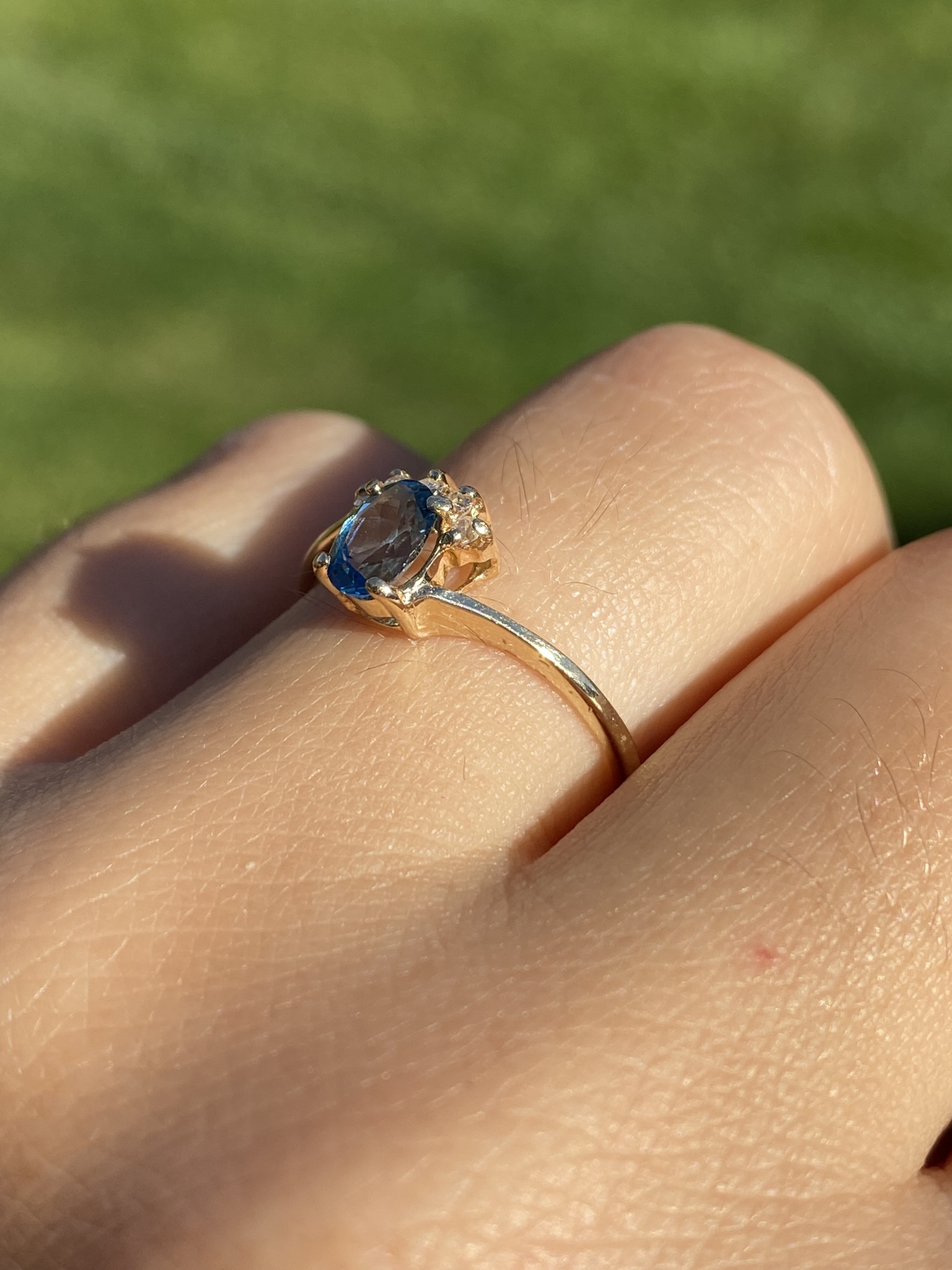 The Nashlyn: Ladies 14K Yellow Gold Ring set with Topaz and Diamond - Image 10