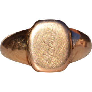 SOLD - The Dornoch:  Gentlemen's Antique 14K Rose Gold Engraved Signet Ring