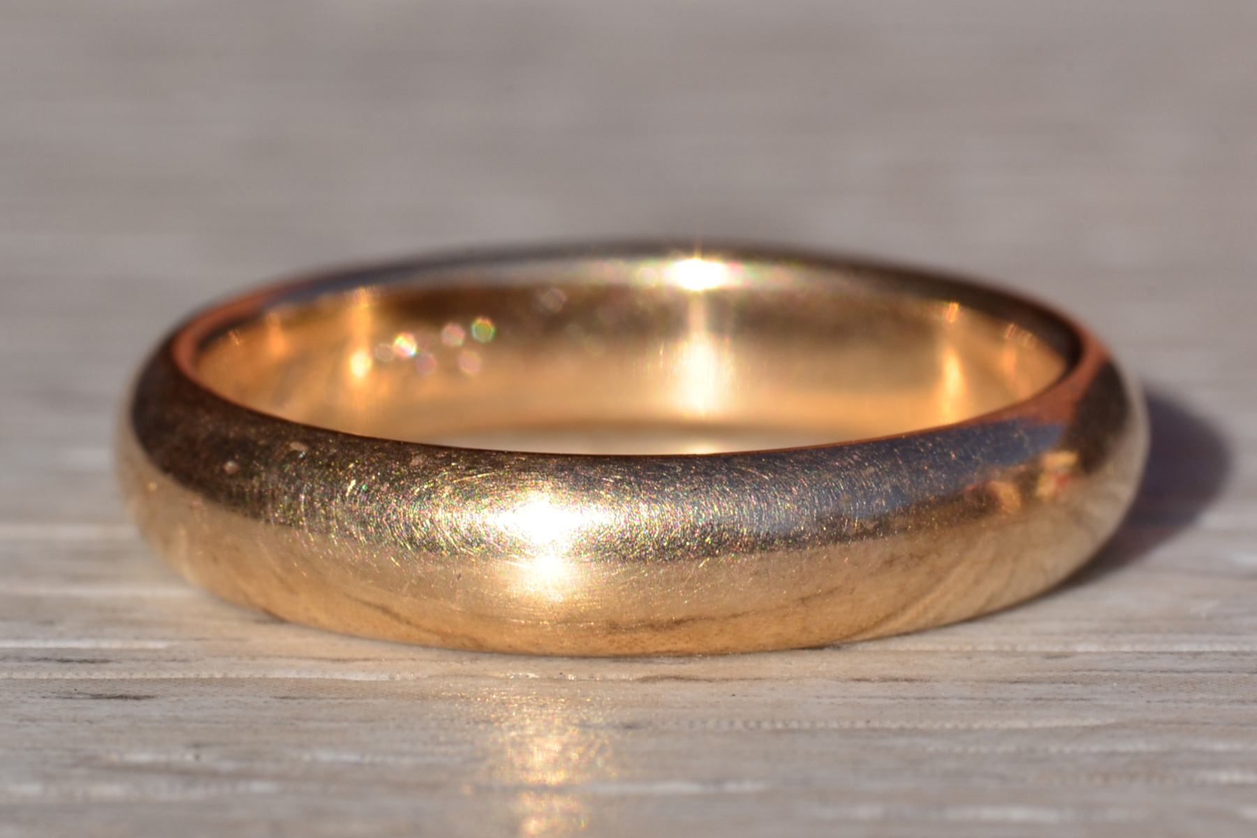 The Shaughnessy: Gentlemen's 14K Rose Gold Wedding Band Circa 1935 - Image 3