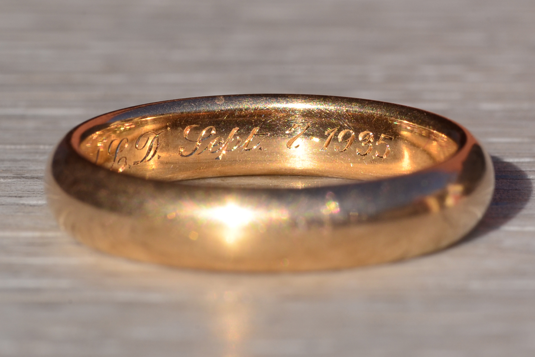 The Shaughnessy: Gentlemen's 14K Rose Gold Wedding Band Circa 1935 - Image 5