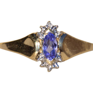 The Bentnick:  Ladies 14K Tanzanite and Diamond Ring