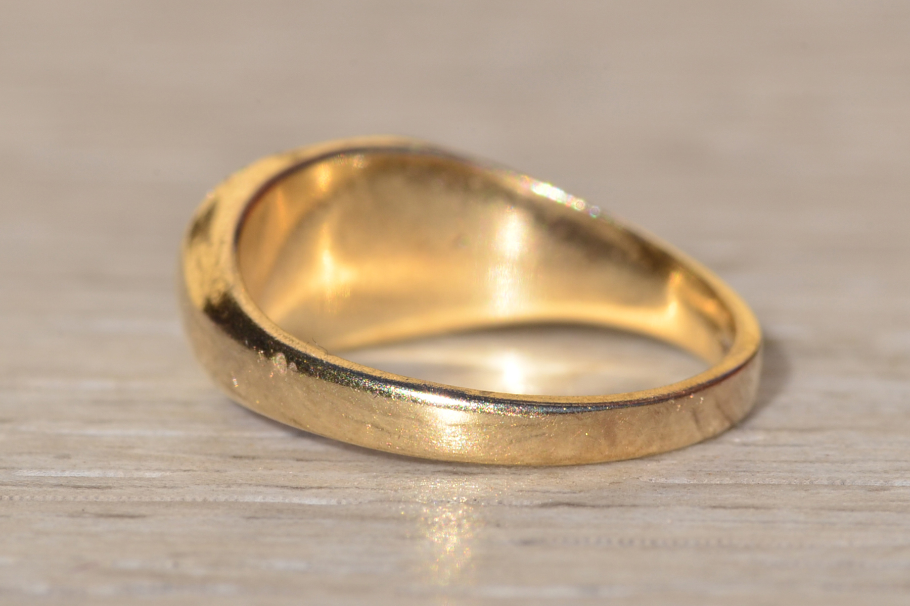 SOLD - The Texada Island: Ladies Yellow Gold Smiley Face Diamond Ring - Image 4
