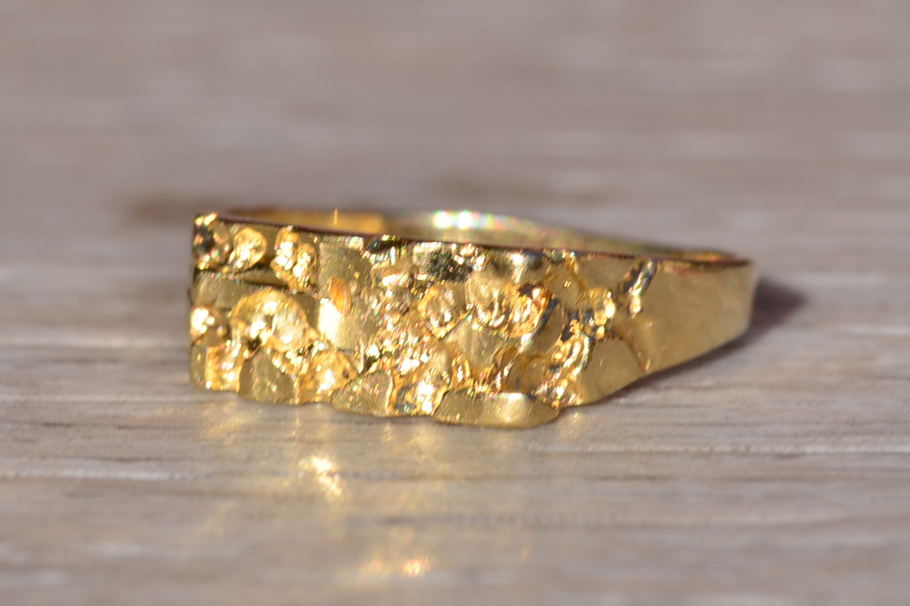 SOLD - The Invermay: Child's 14K Yellow Gold Nugget Style Ring - Image 3