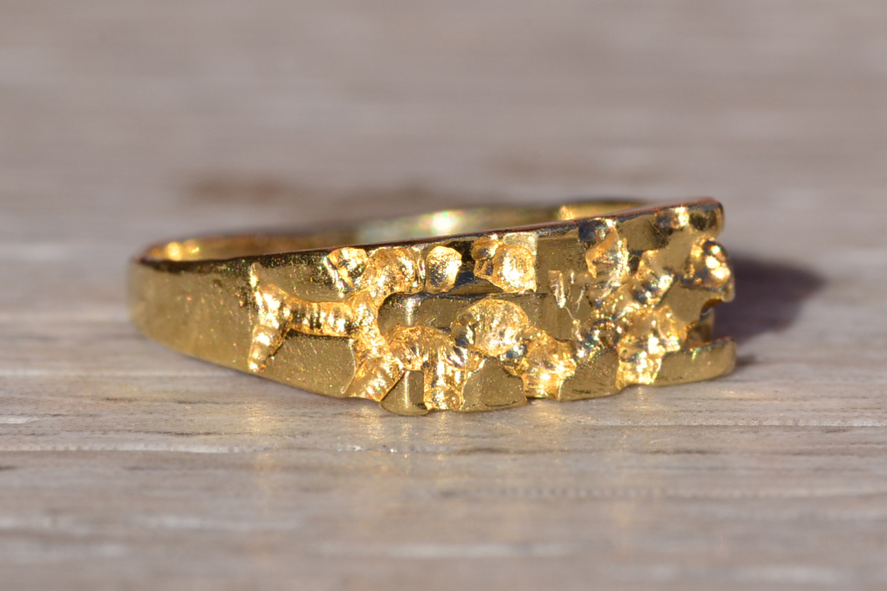 SOLD - The Invermay: Child's 14K Yellow Gold Nugget Style Ring - Image 6