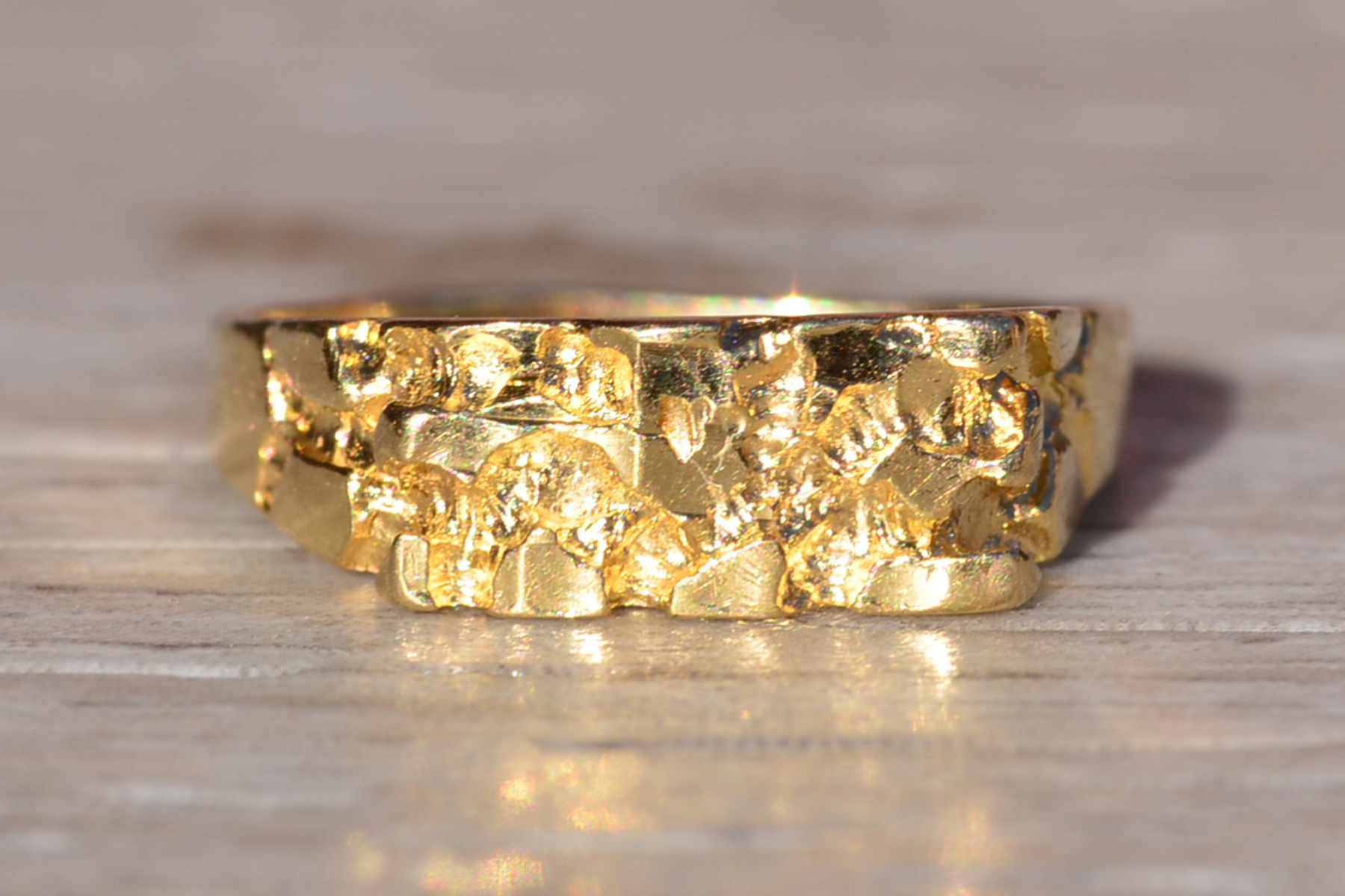 SOLD - The Invermay: Child's 14K Yellow Gold Nugget Style Ring - Image 7