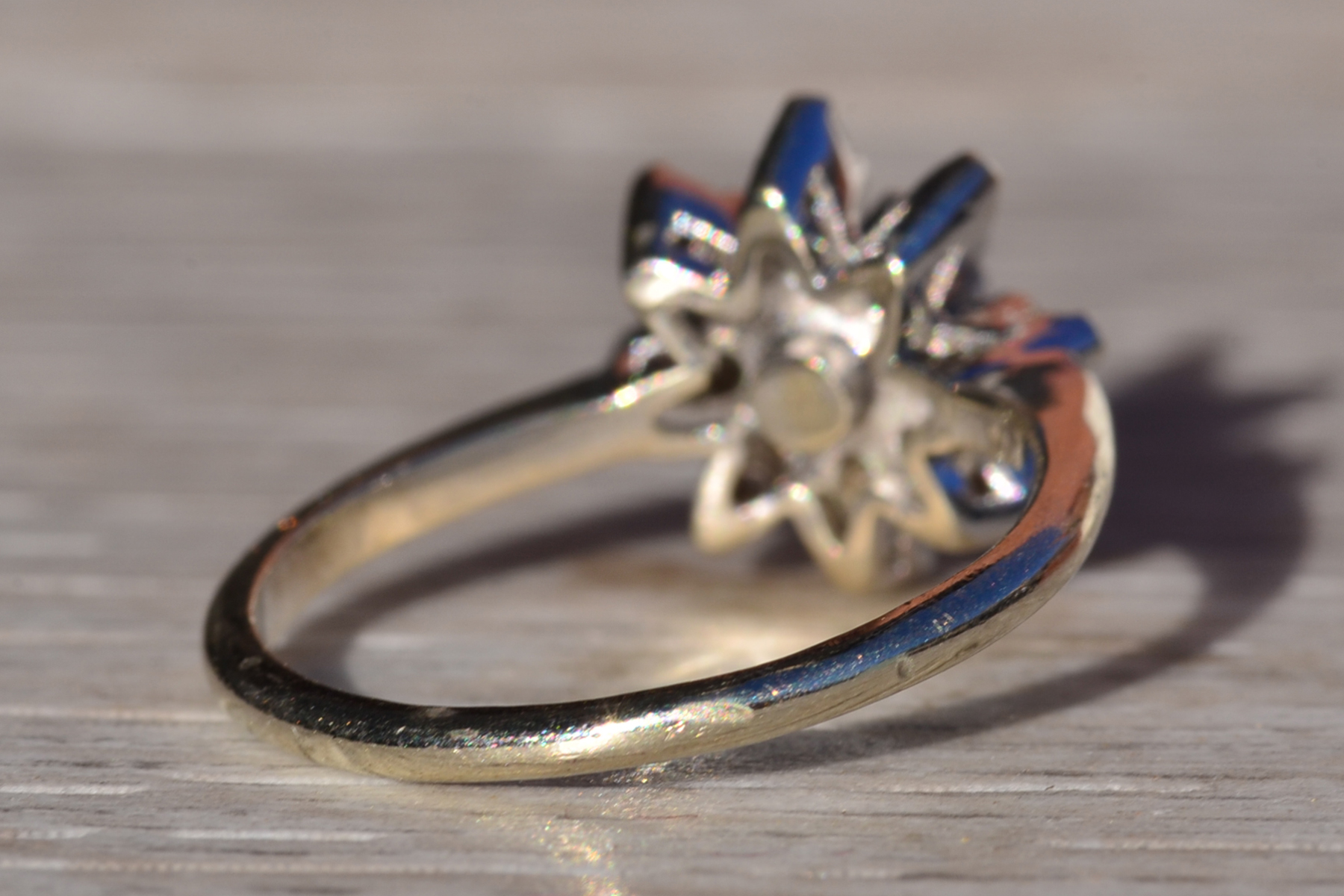 The Bannack: Ladies Signed Diamond Flower Ring in 14K White Gold - Image 5