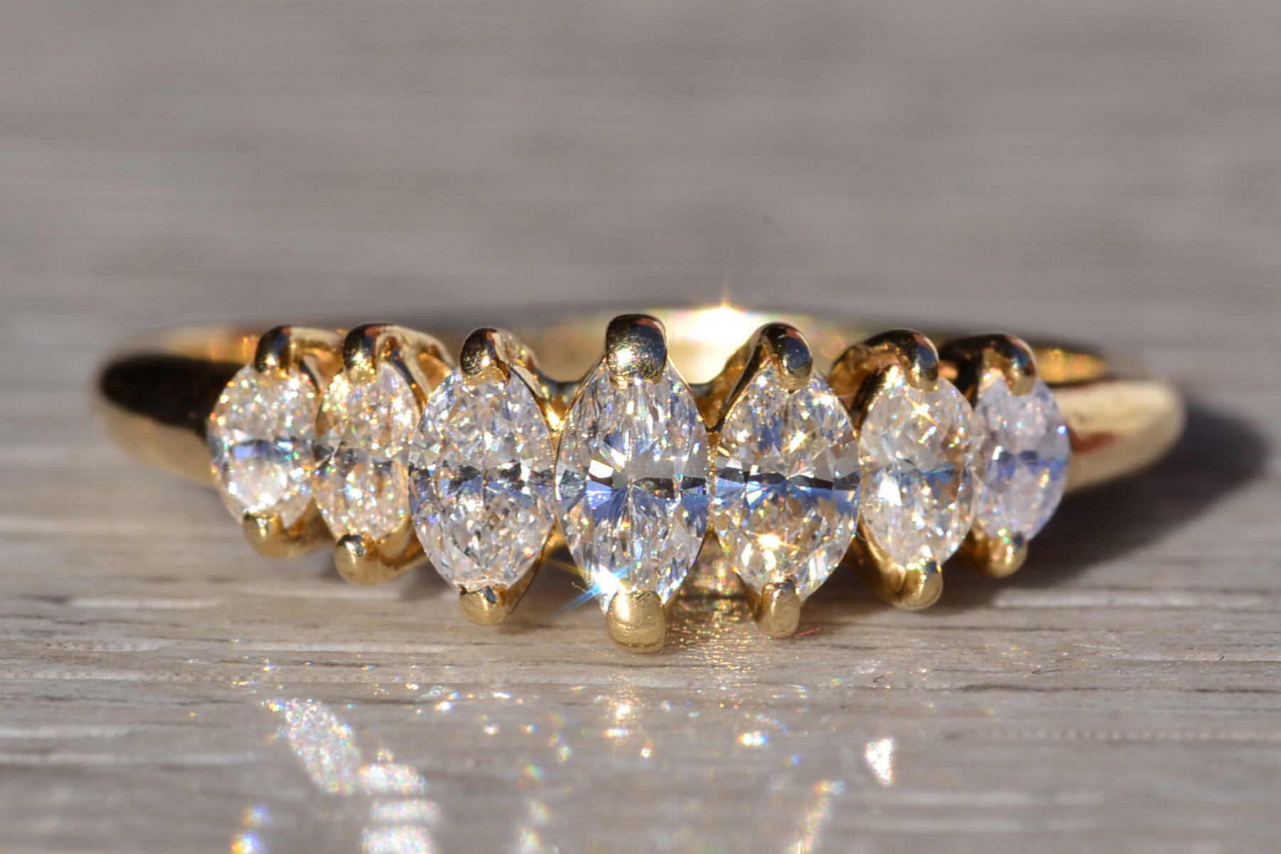 SOLD - The Tonnieville: Ladies 14K Yellow Gold Band set with 1CTW Diamonds - Image 2