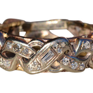 The Sissonville:  Ladies Antique Handmade White Gold Diamond Eternity Band