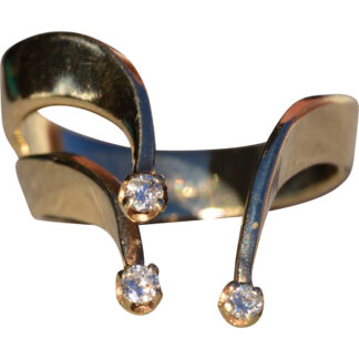 The Duluth:  Ladies Mid Century Modern Open Cocktail Ring in 14K Gold