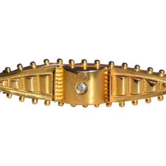 The Crittenden:  Antique 14K Yellow Gold Pin/Pendant set with Diamond