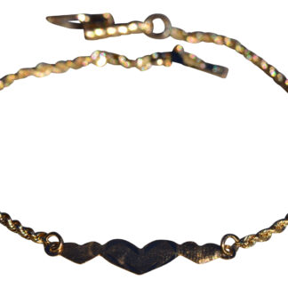 The Bamori:  Ladies 14K Yellow Gold Engravable Heart Bracelet