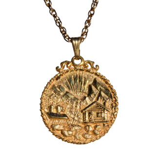 SOLD - The Ketchikan:  Hand Made Alaska Pendant in Yellow Gold