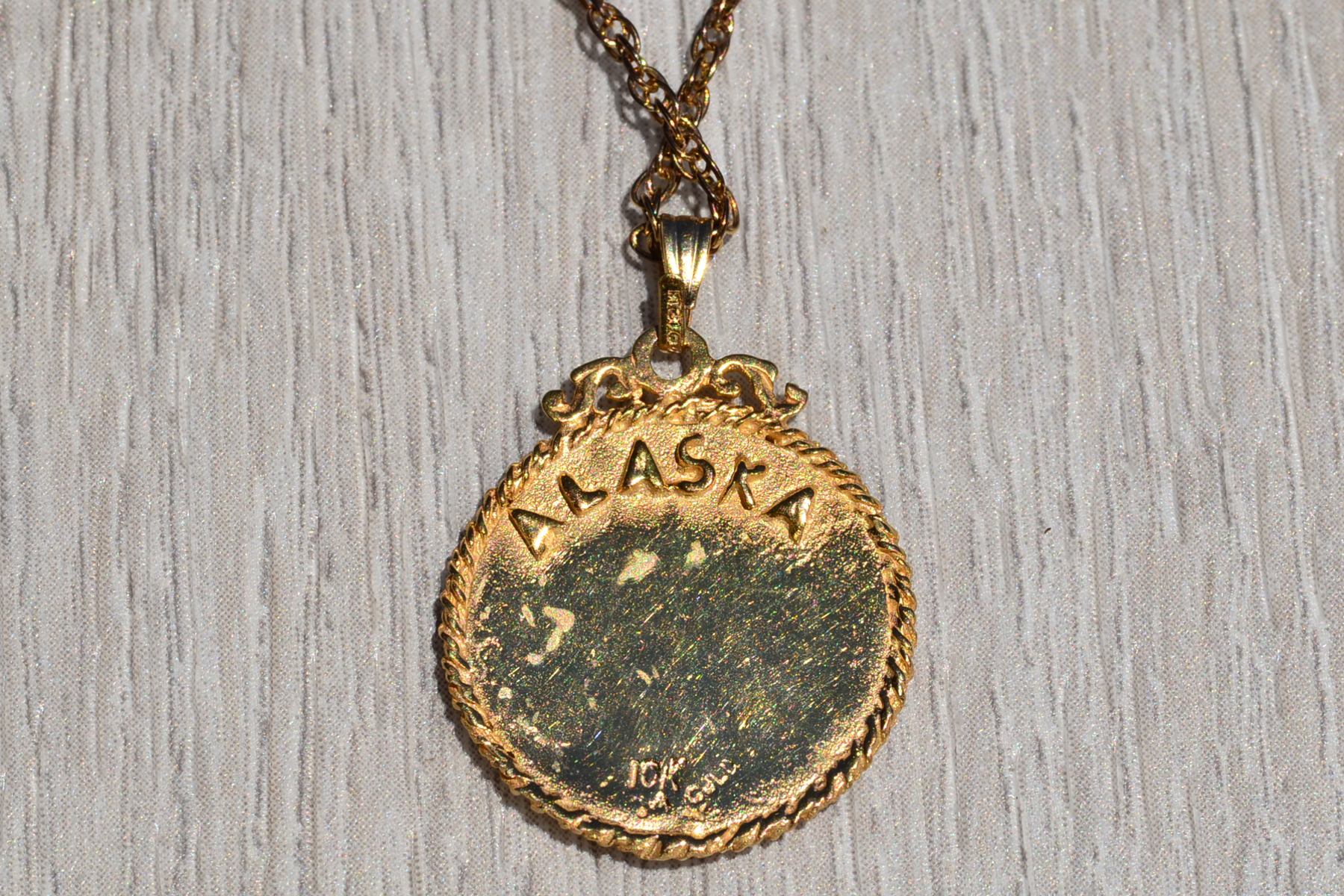 SOLD - The Ketchikan: Hand Made Alaska Pendant in Yellow Gold - Image 2