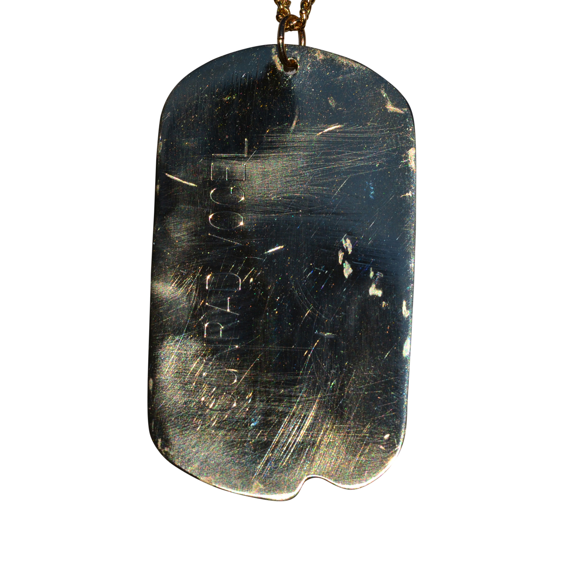 SOLD - The Nelson: Large Size Dog Tag Necklace in Yellow Gold