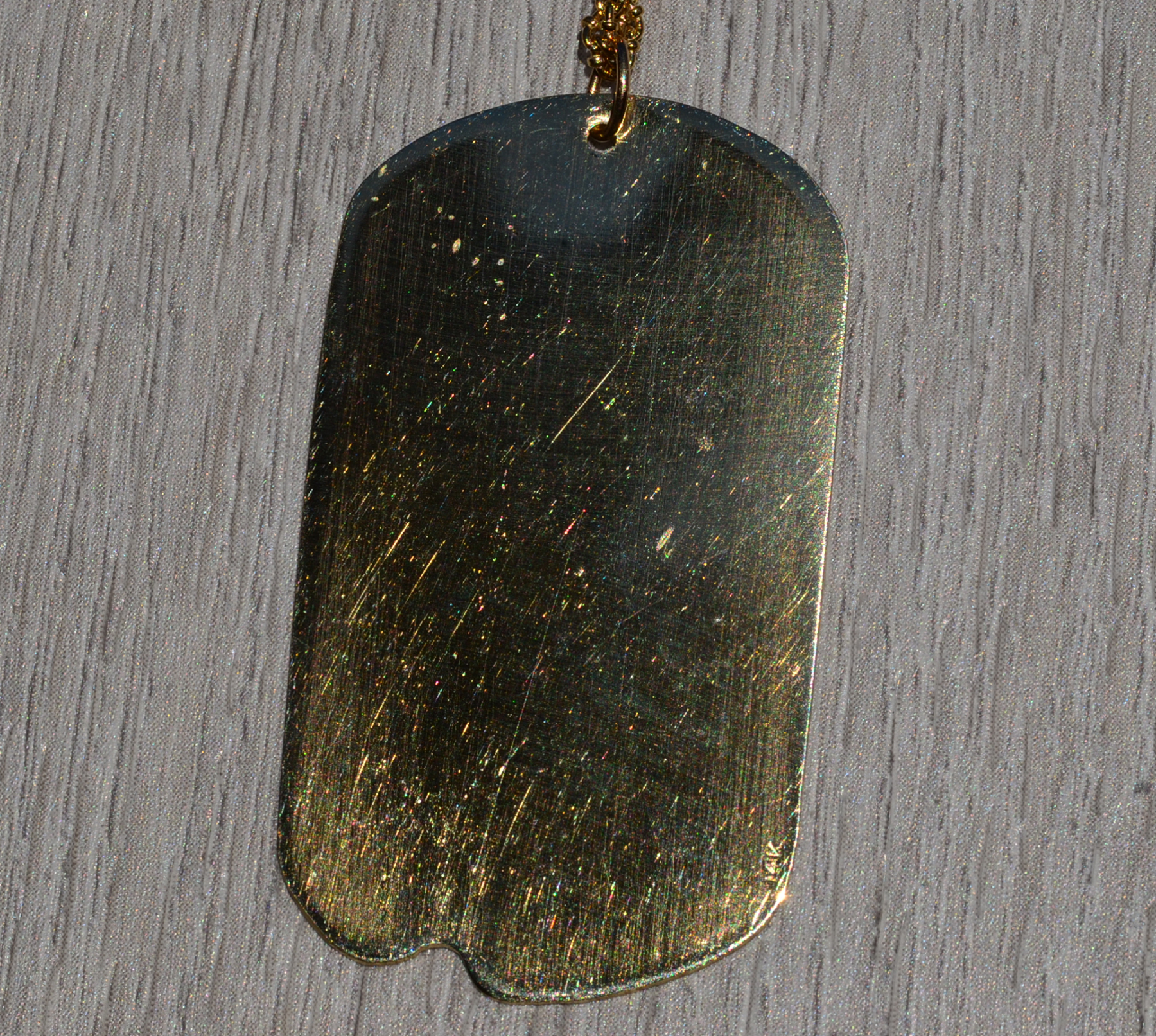 SOLD - The Nelson: Large Size Dog Tag Necklace in Yellow Gold - Image 2
