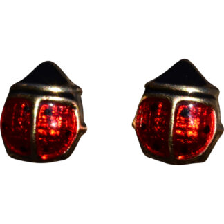 The Bridport:  Lady Bug Ear Studs with Red and Black Enamel